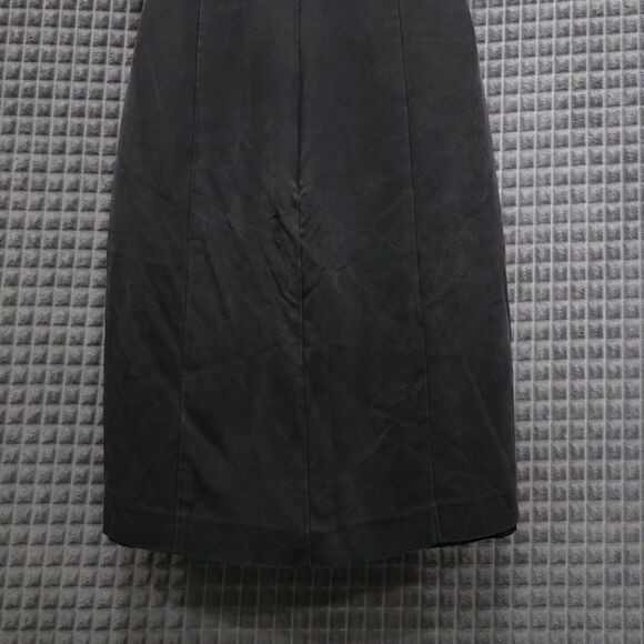 VTG Lace Silk Black Dress Sz4 28W Y2K 90s Knee Cocktail LBD Low Back Witchy Goth - Picture 11 of 15